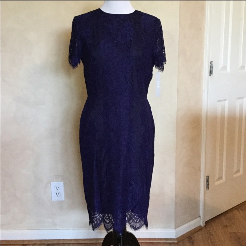Navy Blue Lace Dress